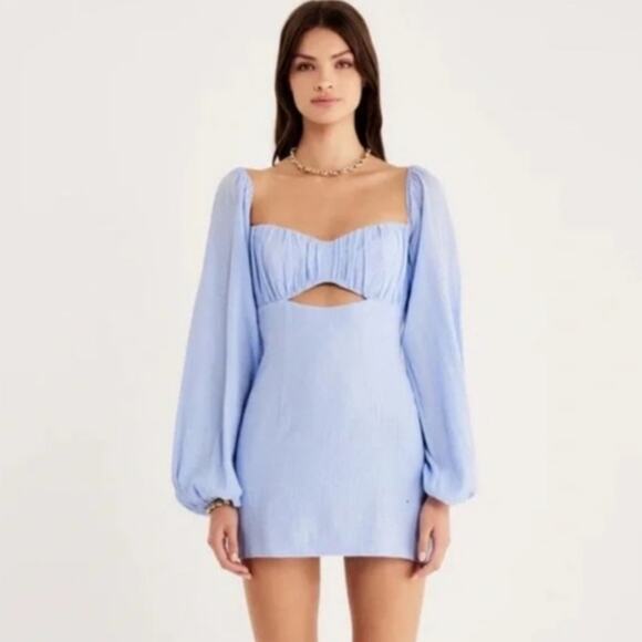 NWT Rumer The Label Camille Light Blue Cut Out Mini Dress XS - Picture 1 of 15